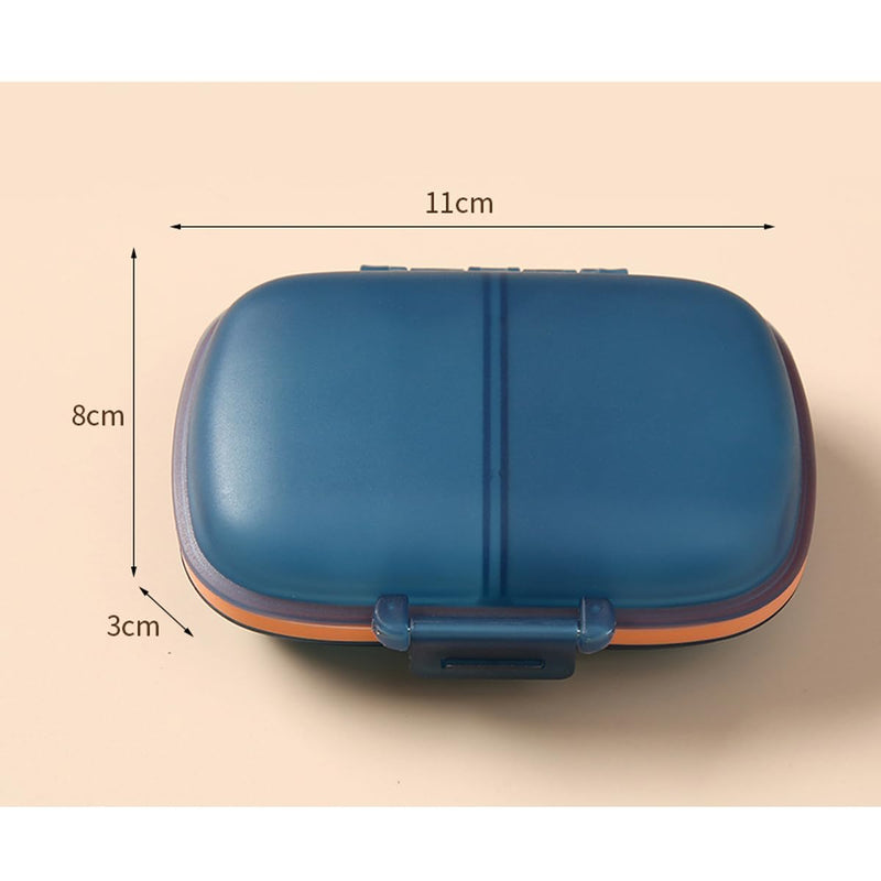 Pocket Travel Pill Organizer Box,8 Compartments Moisture Proof Pill Case Portable Small Pocket Pill Container Holder for Vitamin