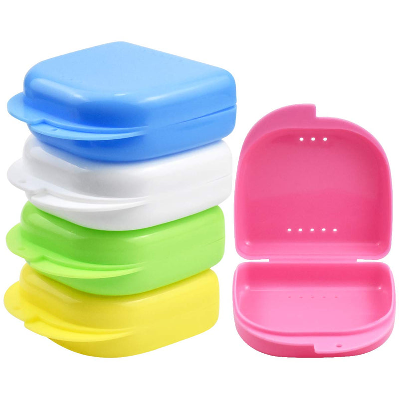 [Australia] - NATUCE Braces Box Pack of 5 Braces Box Prosthesis Box Dentures Dental Box, Orthodontic Dental Retainer Box Prosthesis Storage Container Denture Cup Dental Care 