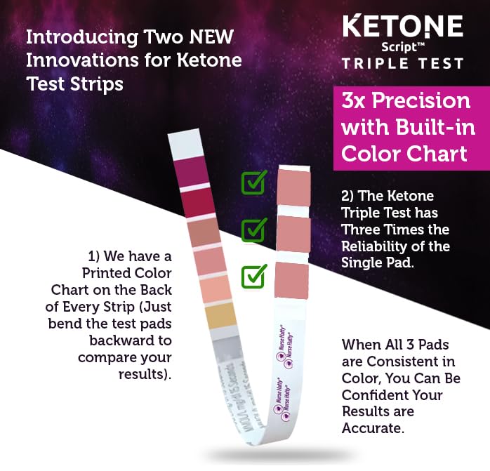 [Australia] - 50ct ✓✓✓ T R I P L E TEST Ketone Strips | Complete KIT | 3X Urine Accuracy for Ketogenic, Ketosis, Low-carb, Paleo & Keto Diets | Urinalysis Test Tube, Travel Pouch & Built-in Color Chart | XL Strip 50 