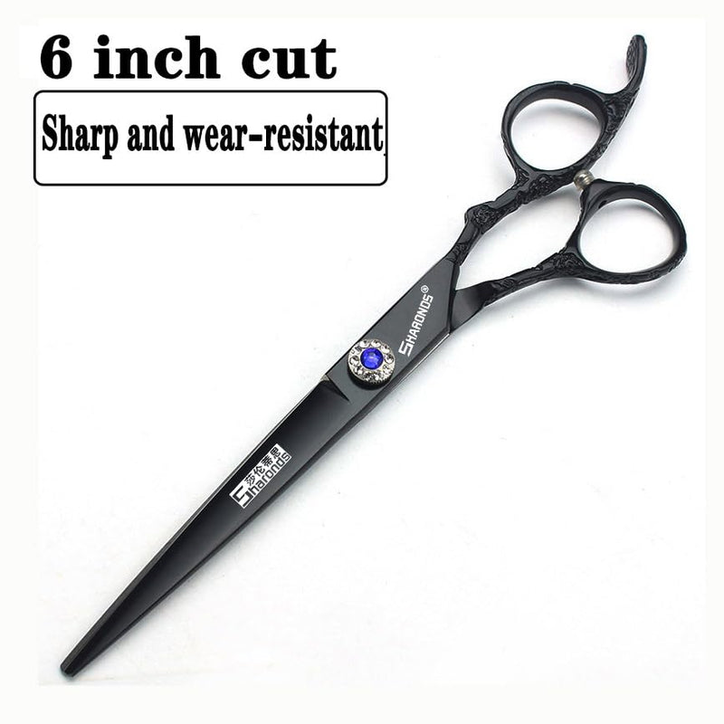 [Australia] - 6/7" Professional Hairdressing Scissors Haircut Rose Pattern Hairdressing Scissors Styling Tools Japanese Stainless Steel Scissors Set (6"-2pc-B) 6"-2pc-b 