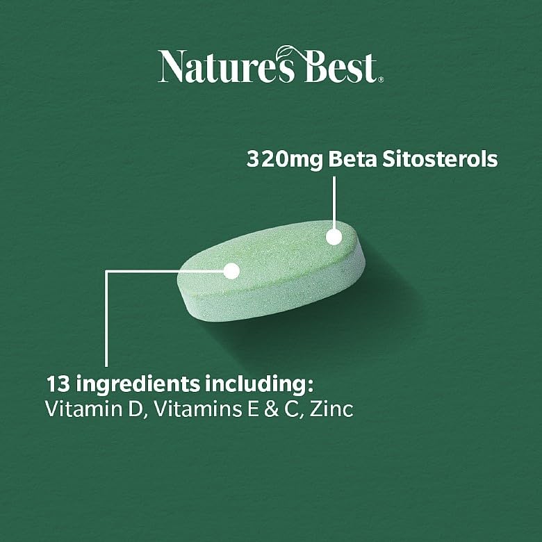 Nature’s Best Prostex - High Strength Men’s Health Supplement with Beta Sitosterol, Zinc & Vitamin D3 - Testosterone, Fertility & Immune Support - 90 Vegan Tablets (1+ Month Supply)