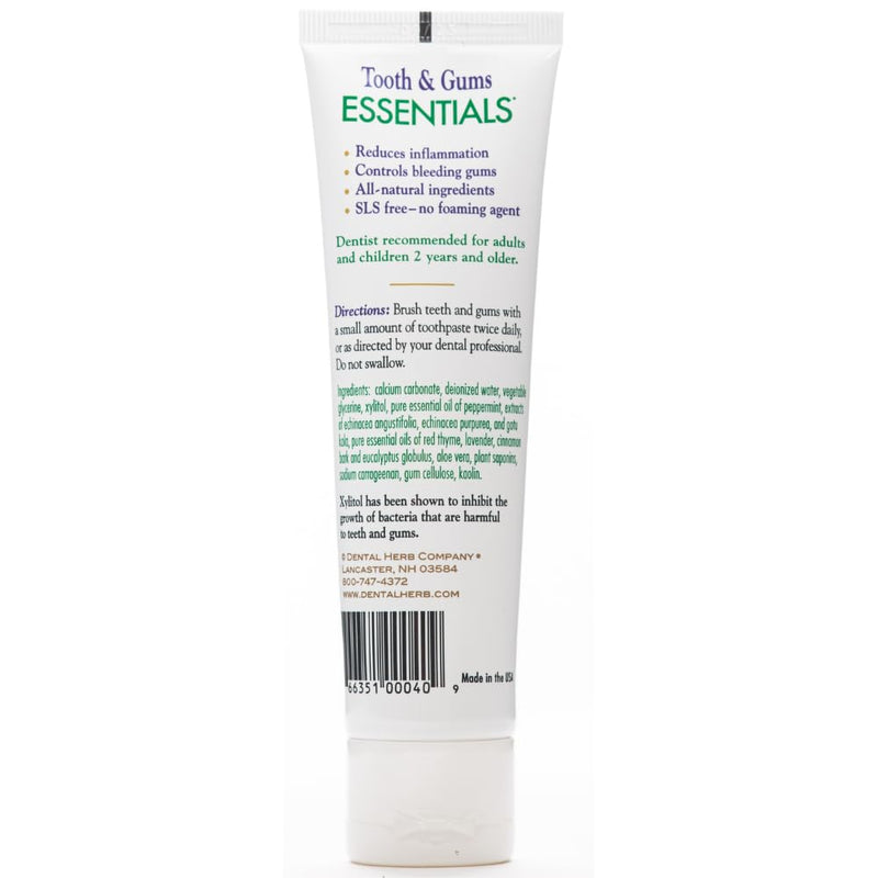 [Australia] - Dental Herb Company - Essentials Toothpaste - Truly Natural Fluoride-Free and SLS-Free - Superior Defense Against Bleeding and Irritated Gums, Dry Mouth, and Mouth sores. (4 oz.) 
