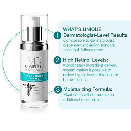 MD Complete Wrinkle & Radiance Remedy PLUS | Anti-Aging Skin Rejuvenation Treatment | with Retinol, Vitamins C & E and Hyaluronic Acid | Improves Fine Lines & Wrinkles 1.0 fl oz