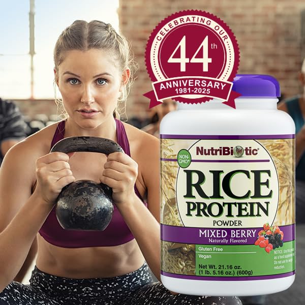 [Australia] - NutriBiotic ‚Äì Mixed Berry Rice Protein, 1 Lb 5 Oz (600g) | Low Carb, Keto-Friendly, Vegan, Raw Protein Powder | Grown & Processed Without Chemicals, GMOs or Gluten | Easy to Digest & Nutrient-Rich 