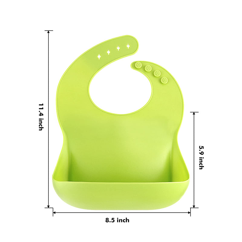 [Australia] - Silicone Bibs for Babies & Toddlers Set of 3, Silicone Baby Bibs for Boy and Girl, Adjustable Soft Waterproof Bibs 