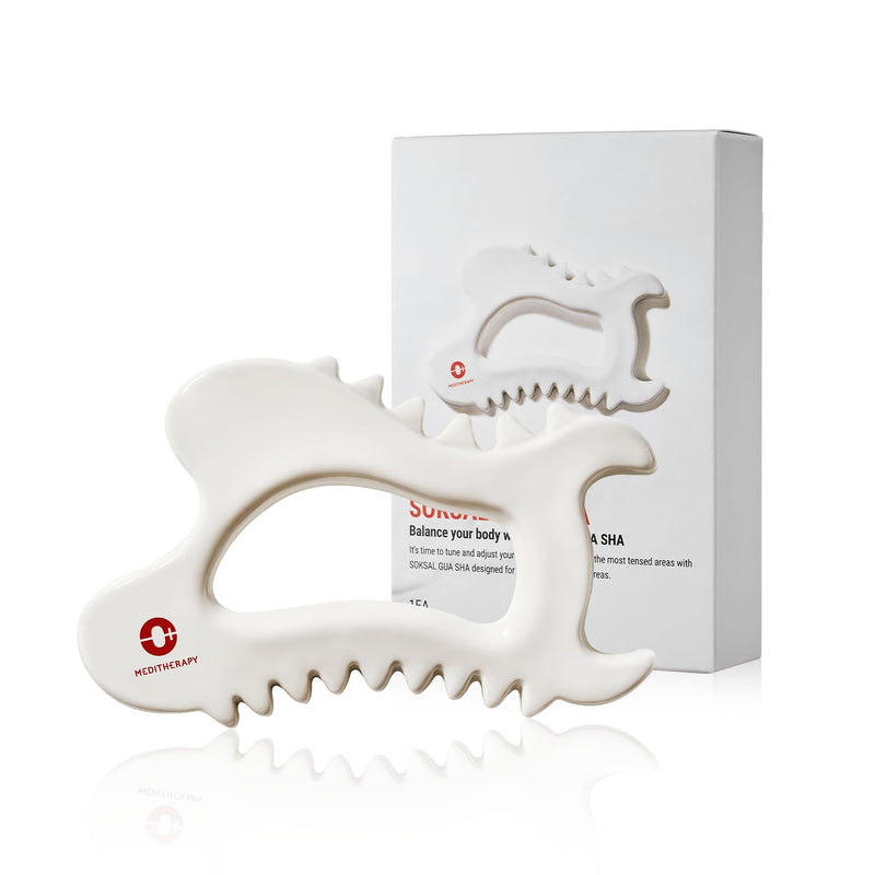 MEDITHERAPY SOKSAL GUASHA,Ceramic Gua Sha,Body Massage Tool, Korean Body Guasha, Guasha Board, Face Lift, Muscle Relief Massage Board (Body Massager) BODY MASSAGER