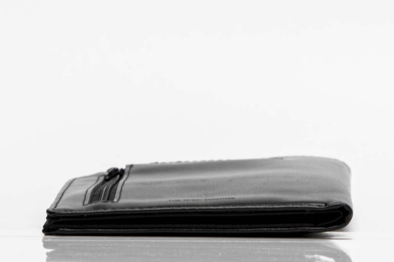 Big Skinny Leather Traveler Slim Wallet, Holds Up to 20 Cards and 4 Passports Black