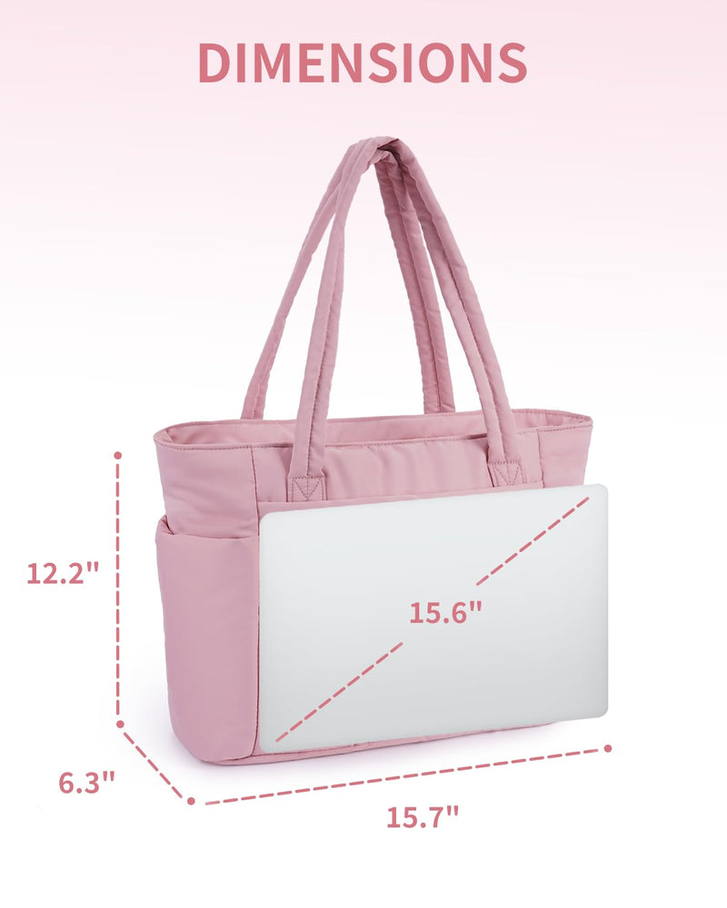 Wandering Nature puffer tote bag fit and makeup bag