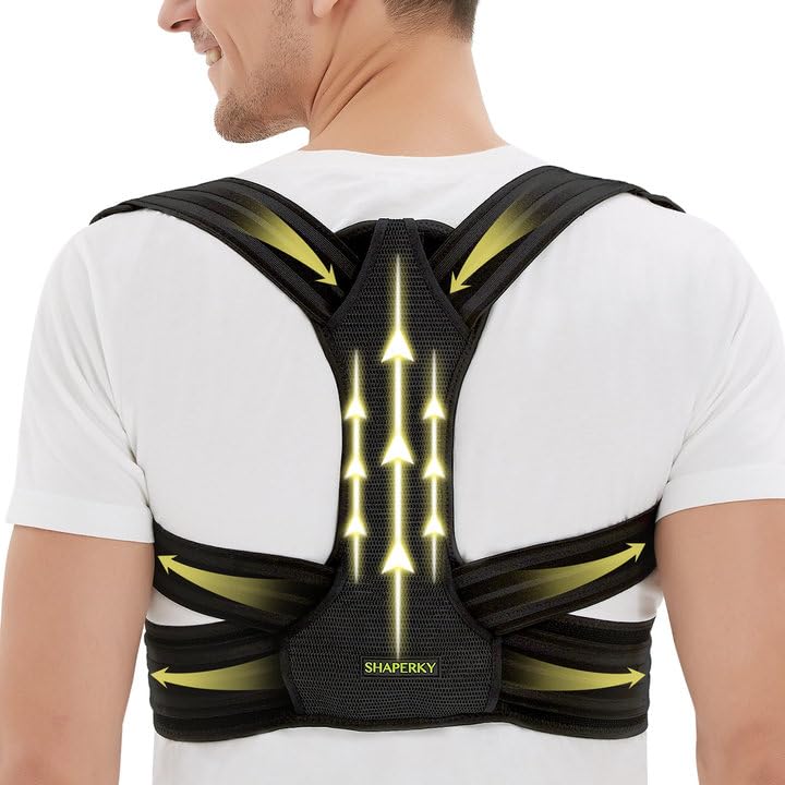 Posture Corrector for Women and Men, Adjustable Upper Back Brace for Posture Hunchback Support and Providing Pain Relief from Neck, Shoulder, and Upper Back (1, Small/Medium) 1
