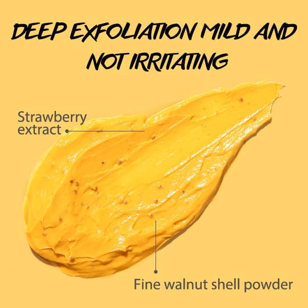 Vitamin C and Turmeric Face Scrub Cream Organics Microdermabrasion Facial Scrub Exfoliating Clears Blackheads Improve Dark Spot Acne with Strawberry Extract Exfoliator 130g/4.5oz 4.5 Ounce (Pack of 1)