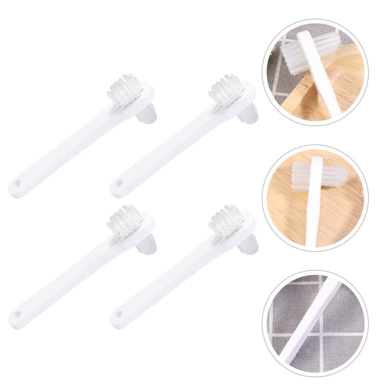 [Australia] - Beaupretty 4 Pcs Cleaner Toothbrushes Portable Toothbrushes for Cleaning Cleaner Finger Care Brush Double Head White Travel Pp 