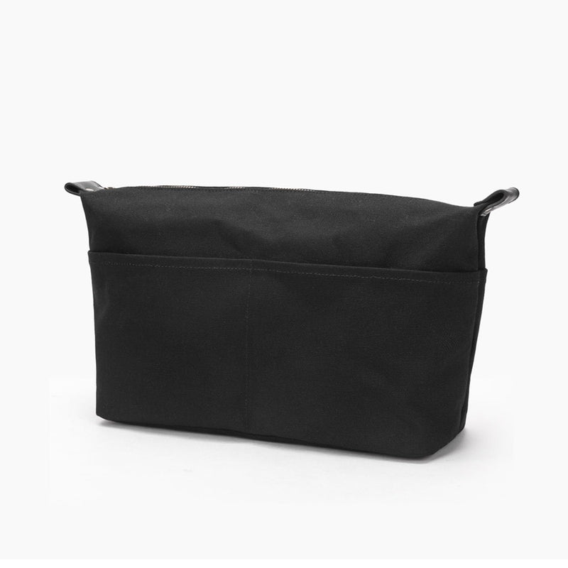 Insert Storage Bag Purse Organizer and Cosmetic Travel Bags for Women Makeup Bag with Compartments Three Sizes Cotton Canvas built-in compartments functiona and fashionable Large Black