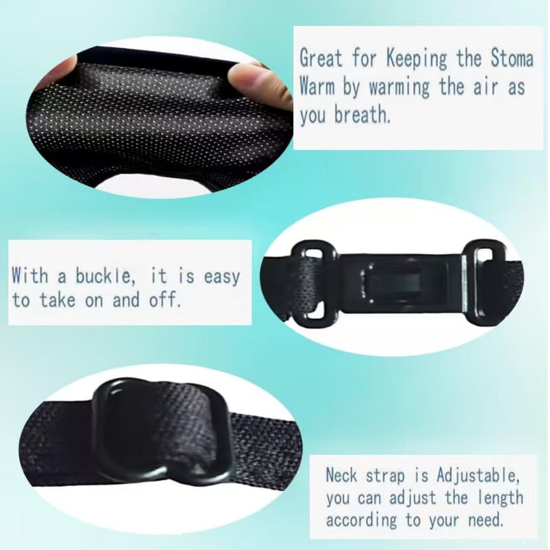 [Australia] - Tracheostomy Neck Stoma Cover,Adjustable Neck Trachea Protector Dust Proof Cover Shield ÔºåAdjustable Breathable for Men Women UnisexUse 2Pcs Supplies (Single Layer) 