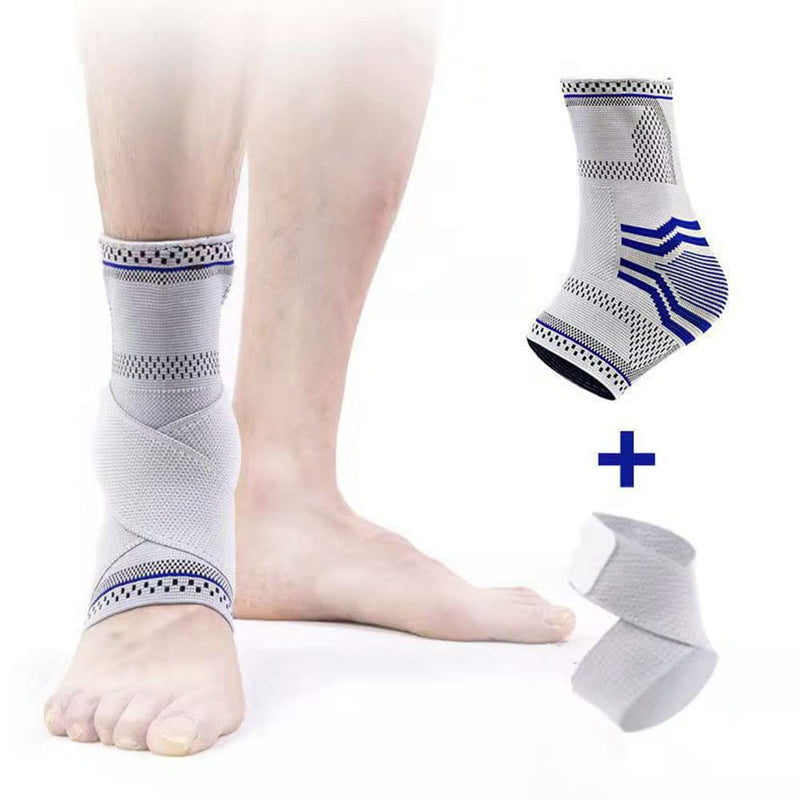 [Australia] - MILAIUN Ankle Brace, 1 Pair Ankle Brace with Velcro Fastener for Women Men, Foot Brace Ankle Support for Sports Protect, Arthritis, Plantar Fasciitis (M, Blue) M 