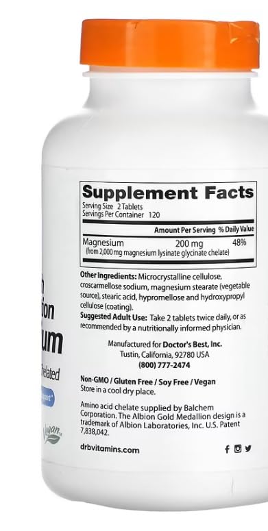 DoctorsBEST Doctor's Best - High Absorption Magnesium | Supports Muscle and Nerve Function - 240 Tablets