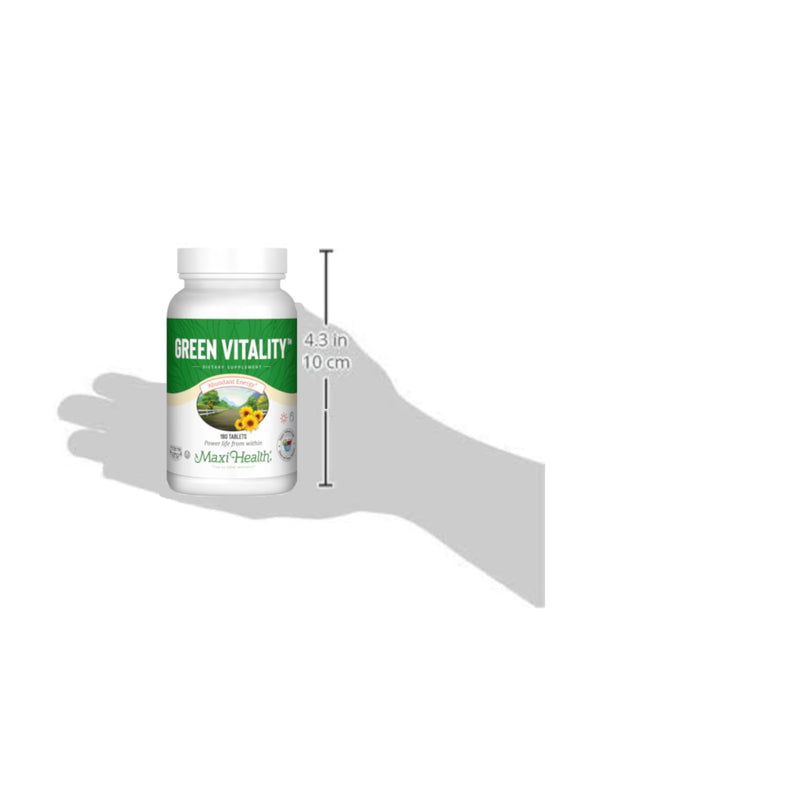 Super Greens Capsules – Green Vitality Tablets with Spirulina, Wheat Grass, Barley Grass & Chlorella – Natural Green Vitamins & Superfood Supplement for Energy, Detox & Immune Support – 180 Tablets
