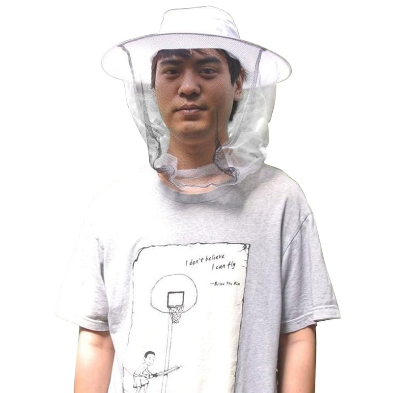 [Australia] - NAVADEAL White Beekeeper Beekeeping Hat with Veil Mosquito Fly Head Net Face Protection 