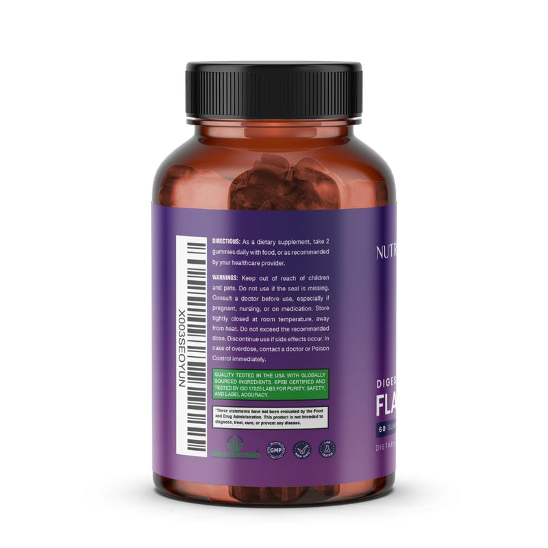 [Australia] - Nutriissa Flaxseed Gummies ‚Äì Digestive Health & Omega Support ‚Äì EPEB Certified for Purity & Potency ‚Äì 60 Blueberry Flavored Vegan Gummies 