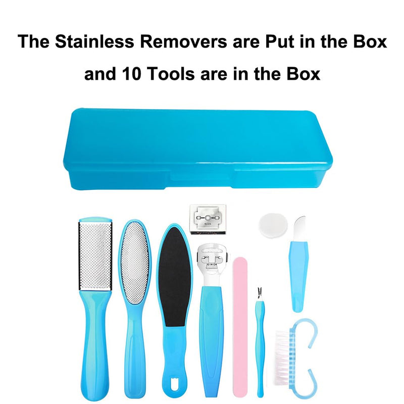[Australia] - Stainless Callus Removers Set Foot File Pedicure Tools Kit for Feet Nail Clippers Set Fingernail Clipper Toenail Clipper Nail Care Tool with Travel Case for Men Women 