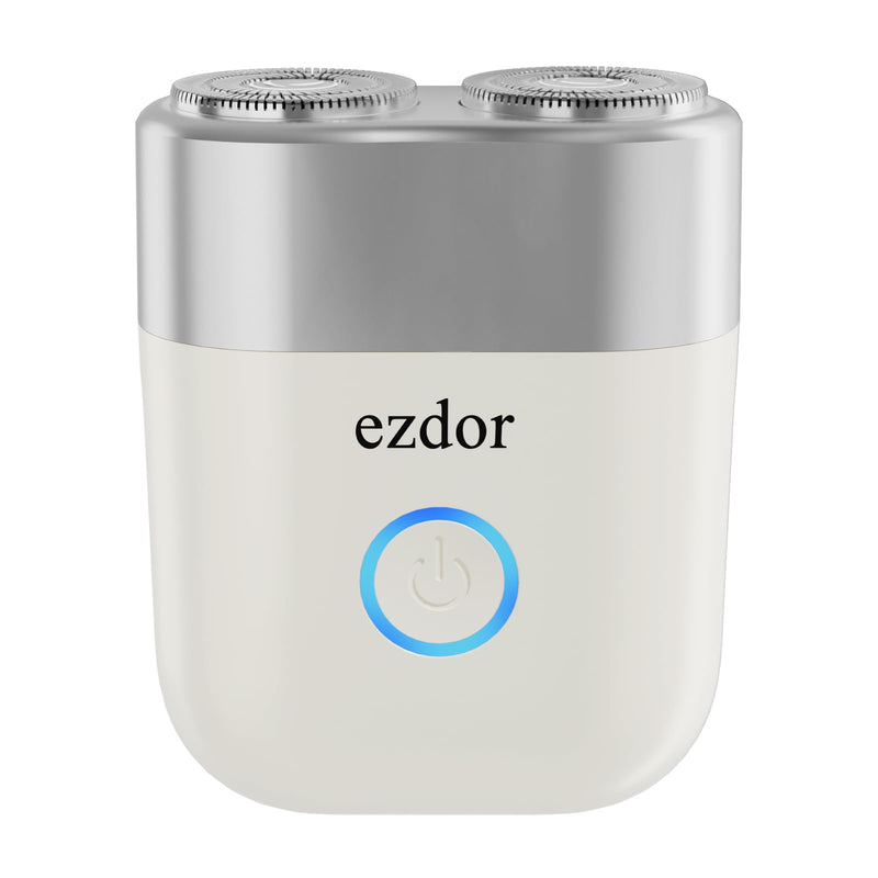 Mini Electric Shaver,Electric Razor for Men,Portable Alloy Razor, USB-C Rechargeable, Dual Blade, Wet & Dry Shaving, IPX7 Waterproof, Detachable & Easy Clean, White