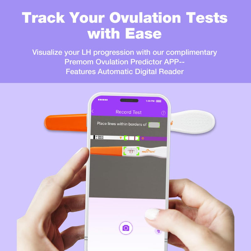 Easy@Home 25 Ovulation Test Sticks, Midstream Fertility Test Kit | FSA Eligible Ovulation Predictor Kit for Women, Powered by Premom Ovulation Predictor App, Period Tracking 25 Count (Pack of 1)