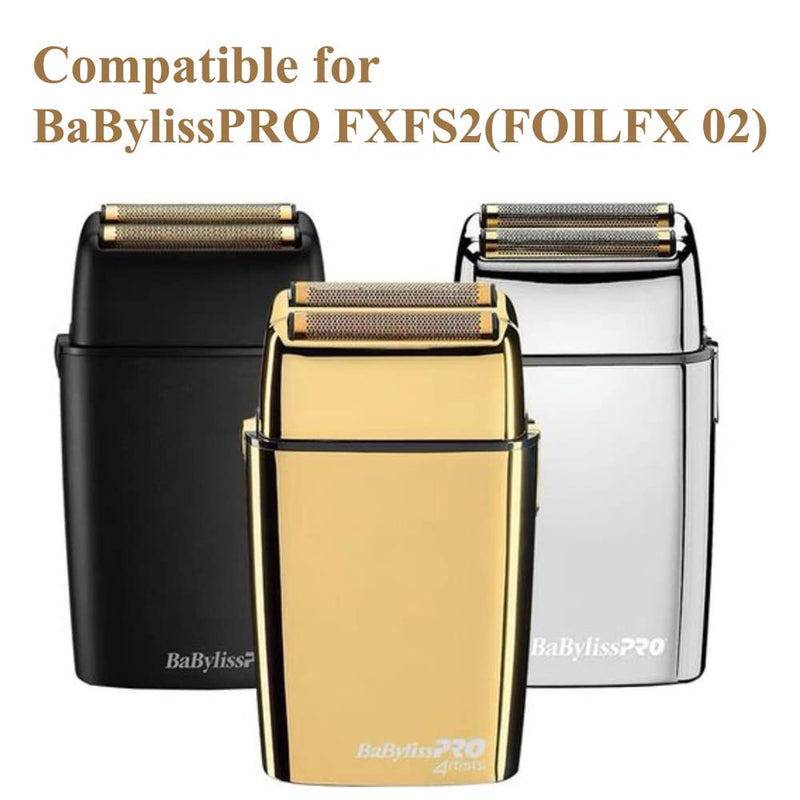 P4L FXRF2 Replacemnet Foil and Cutter fit for Babyliss PRO Barberology FXFS2 (FOILFX 02) ,Generic Shaver Head for Babylisspro Replacement Blade,Babyliss Foil Shaver Replacement Part (Silver) Silver