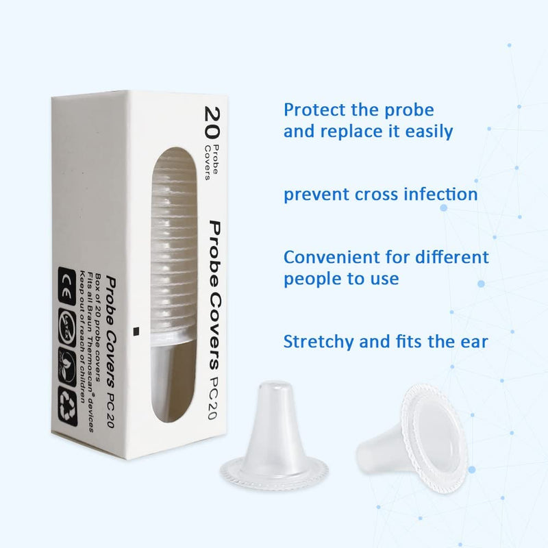 [Australia] - 500pcs Ear Thermometer Probe Covers, Lens Filters, Refill Caps Compatible for All Braun Thermometer Models Digital Disposable Covers 500 