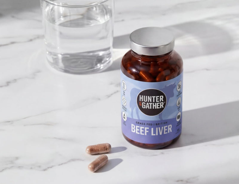 Hunter & Gather Beef Liver Capsules 180 | 100% British Grass-Fed | Freeze-Dried Whole Food Supplement | No Fillers, Binders or Synthetic Vitamins | Nose-to-Tail Nutrition | 30 Servings