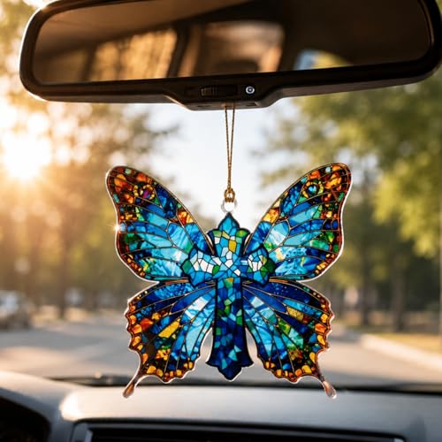 Butterfly Cross Suncatcher Ornament, Christian Gifts for Women