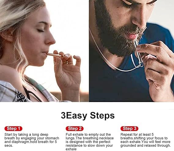[Australia] - Anxiety Relief Breathing Necklace for Meditation and Breathwork | Mindfulness Tool for Stress and Anxiety Relief | Unisex, Suitable for Men and Women Rose Gold 