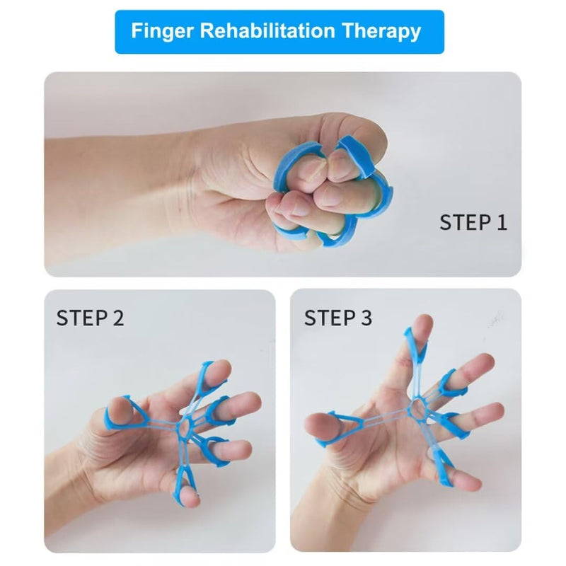 [Australia] - Finger Exerciser Training Ball Hand Grip Strengthener Trainer Squeeze Balls, Finger and Wrist Physical Therapy for Elderly Stroke Recovery, Anxiety Stress Relief, Arthritis, Carpal Tunnel, Massage Blue-2 