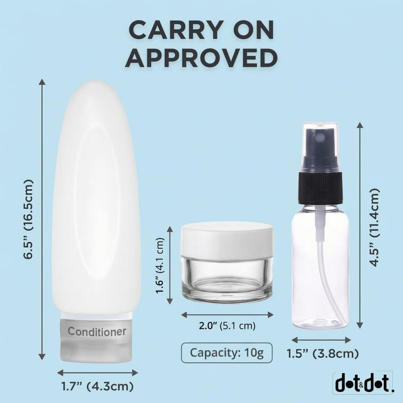 Dot&Dot Leak Proof Travel Bottles Inflatable Travel Pillow with Blanket