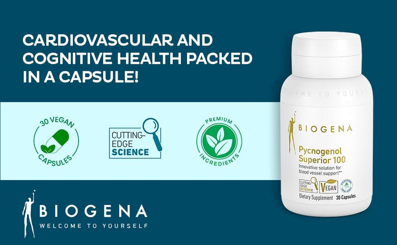 [Australia] - Biogena Pycnogenol 100 mg Gold with Premium Patented French Maritime Pine Bark Extract (Pinus Pinaster) to Support Blood Circulation 