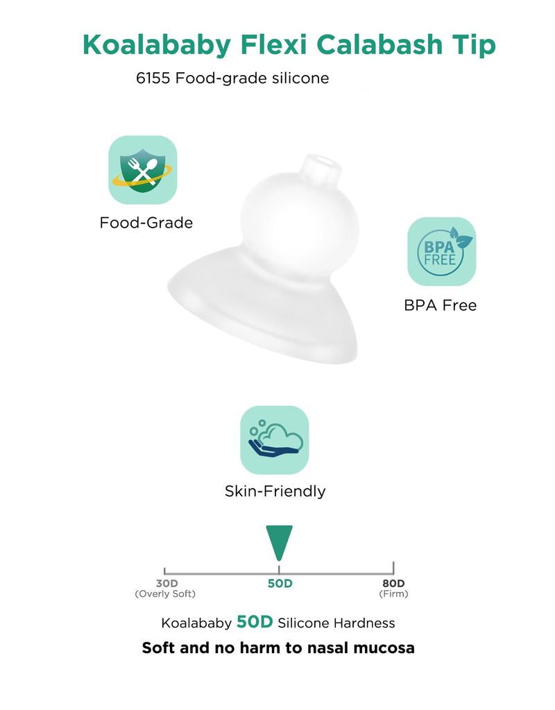 [Australia] - Koalababy Baby Nasal Aspirator, Large Flow Electric Nose Sucker with 3 Suction Levels, Rechargeable Toddler Nose Cleaner, Soft Silicone Tips, Music and Light Soothing 
