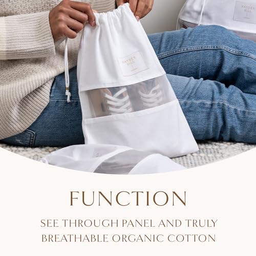 Luxury Organic Cotton Dust Bags For Handbags - 6 Pack (Med-Large) - Handbag, Purse and Shoe Bags for Storage - Certified Carbon Neutral