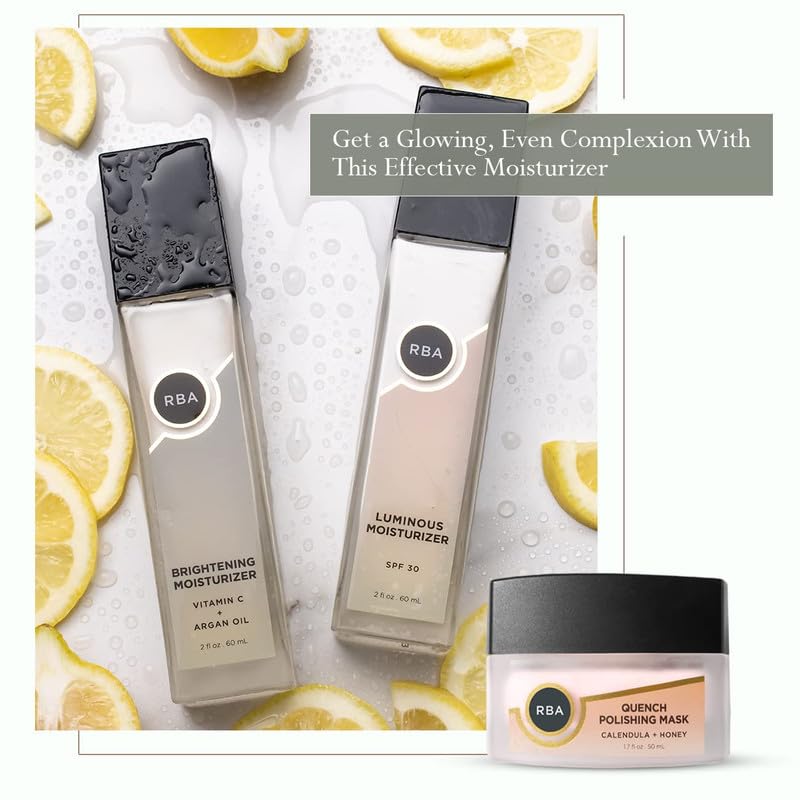 RBA Skincare's Brightening Vegan Moisturizer to Reduce Dark Spots - Daily Lightweight Face Moisturizer with Shea Butter and Vitamin C - Restorative Anti-Aging Day and Night Cream | 2 fl oz Brightening Moisturizer