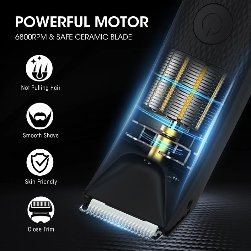 [Australia] - Manscape Trimmer for Men - Electric Body Hair Trimmer with Light, IPX7 Waterproof Electric Razor for Balls/Pubic/Groin/Legs/Chest Hair Removal, Lightweight with LED Display, Gifts for Him Dad 