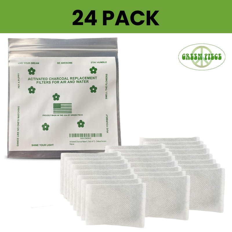 [Australia] - Green Piece® 24 Pack Overstuffed All-Natural Diaper Pail Deodorizer | Activated Charcoal Air Purifier Compatible with Diaper Pails, Shoe Closets, Trash Cans, Pets - Made in The USA by Green Piece 24 Count (Pack of 1) 