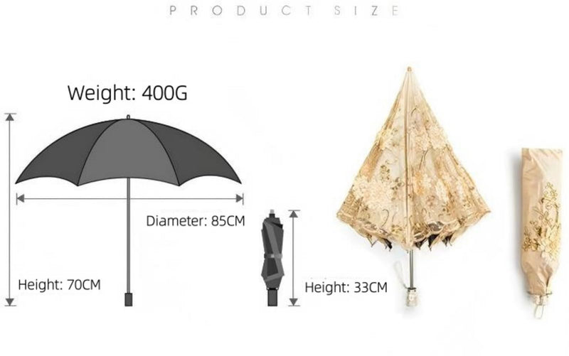 UV Blocking Sun Umbrella Vintage Lace Embroidery Parasol for Wedding Party Photo Shoots 2337 Pink