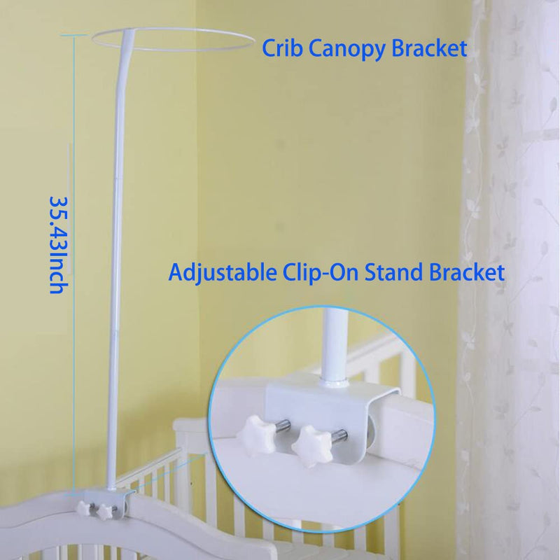 [Australia] - Crib Canopy Holder Mosquito Net Stand Holder Set Metal Adjustable Clip-On Stand Bracket for Rack Mosquito Net Accessories 