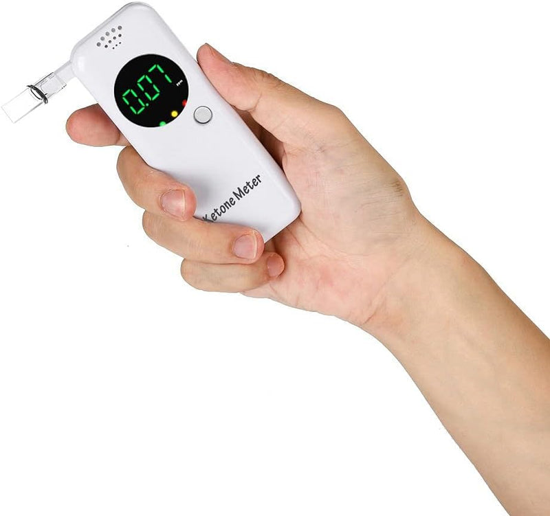 [Australia] - Portable Ketone Breath Tester, Digital Ketone Breath Meter, Ketosis Breath Tester to Determine Ketone Status, with 10 Interchangeable Mouthpieces 