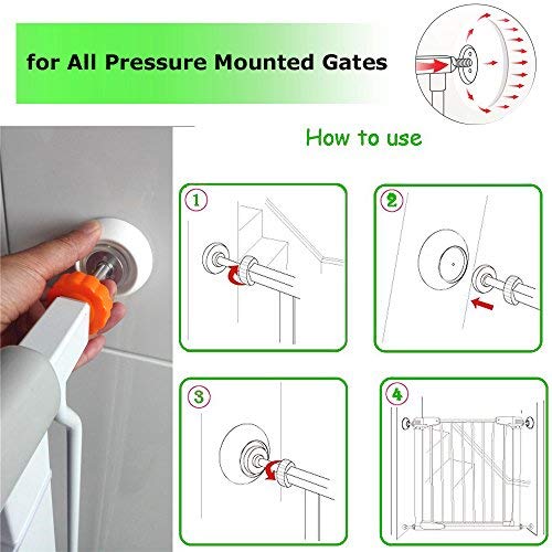 [Australia] - vmaisi Baby Gate Wall Protector - Protect Walls & Doorways from Pet & Dog Gates - Pressure Mounted Gates Work on Stairs - 4 Pack Gates Wall Cups - White 