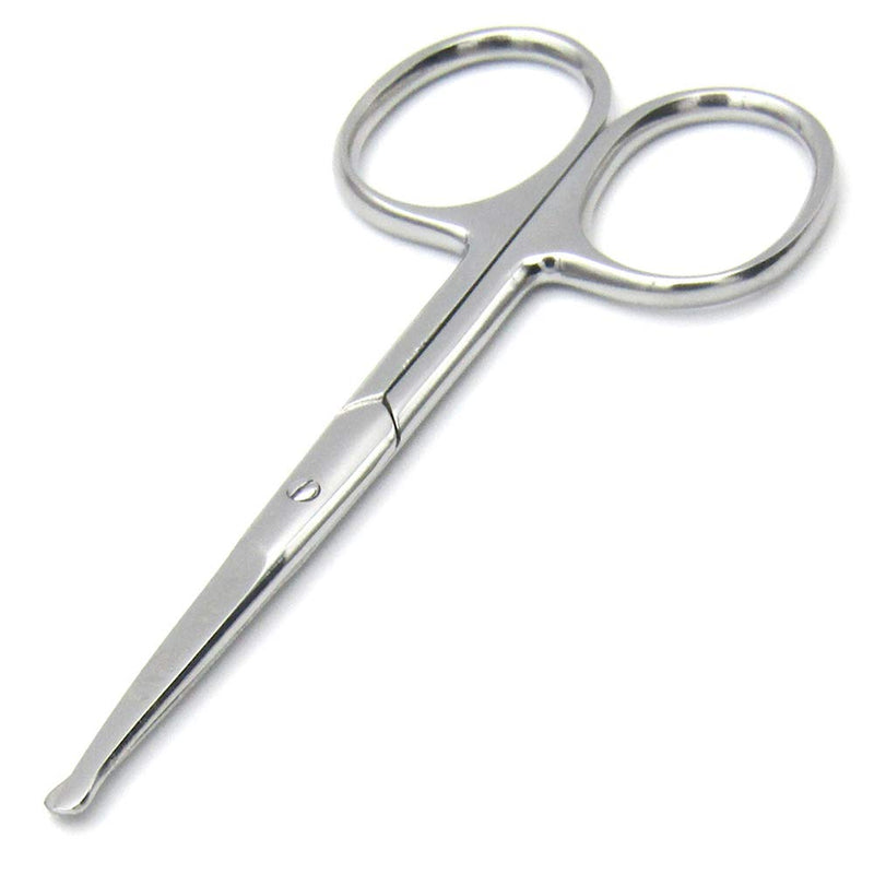 Pack of 2 Curved & Rounded Blunt Tip Stainless Steel Small Scissors for Eyebrows & Eyelashes, Beard Trimming & Moustache, Baby Nails, Nose & Facial Hair Curved & Round Tip