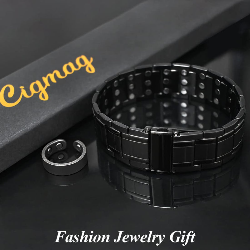 Magnetic Bracelets for Men Titanium Steel Bracelet with Adjustable Tool for Anniversary Valentine Black-new