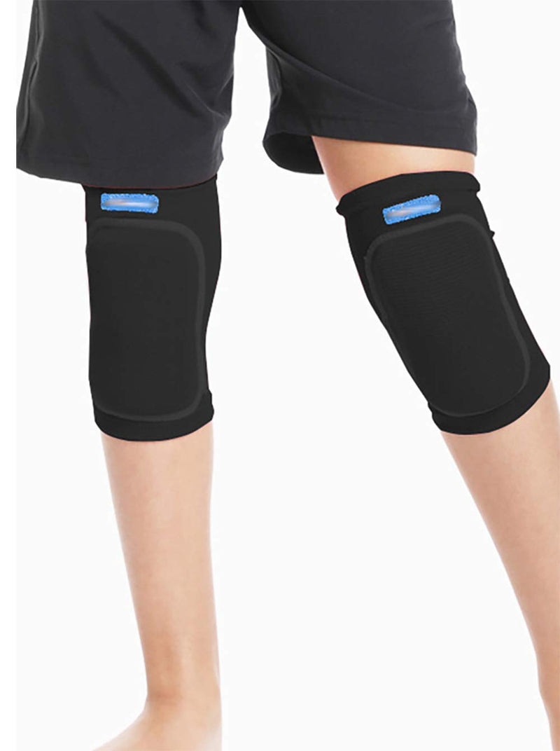 ANKOMINA Unisex Adult 2 Pairs Knee Pad and Elbow Support Set,Anti-Slip Breathable Flexible Elastic Knee Brace Knee Elbow Support Protector for Volleyball Football Dance Yoga Skating Baskeball Sport Black L(Adult