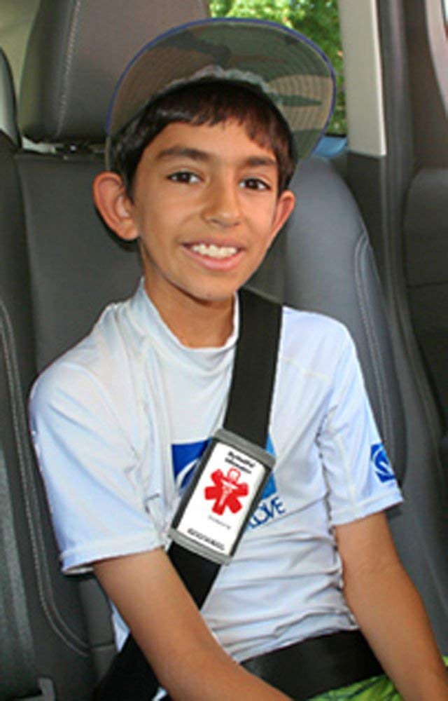 [Australia] - Medical Alert ID on Seatbelt Covers Shoulder Strap, w/Emergency Medical info for Autism Awareness, an Allergy ID, Seizure Alert, Diabetic ID, Dementia Product for Elderly + Medication List All Health Conditions 