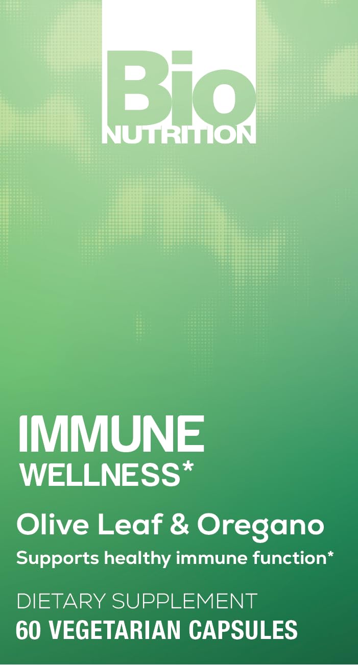 [Australia] - Bio Nutrition Immune Wellness Supplement 60 Vegetarian Capsules | Olive Leaf and Oregano | Minerals and Antioxidants for General Health Support | Immune Support 