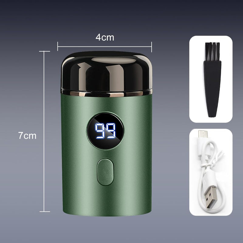 [Australia] - Horuili® Mini Electric Shaver, Portable Electric Mini Shaver, Men's Electric Shaver, USB Rechargeable Shaver, Washable Wet and Dry Shaver (Green) Green 