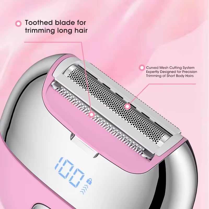 Solène Precision Shaver Bikini Trimmer for Women – Dual-Head Electric Razor for Smooth Skin – Gentle, Waterproof & USB Rechargeable Hair Trimmer for Bikini Line, Legs, Arms & Underarms