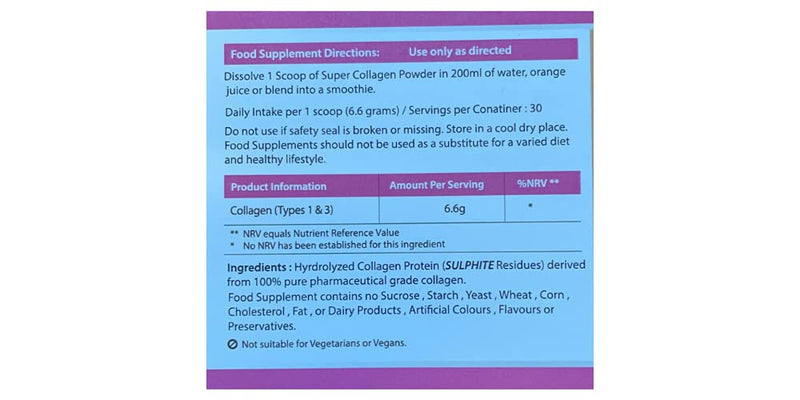 AHS Super Collagen Powder 198g/7oz - 6000MG Per Scoop - Unflavoured